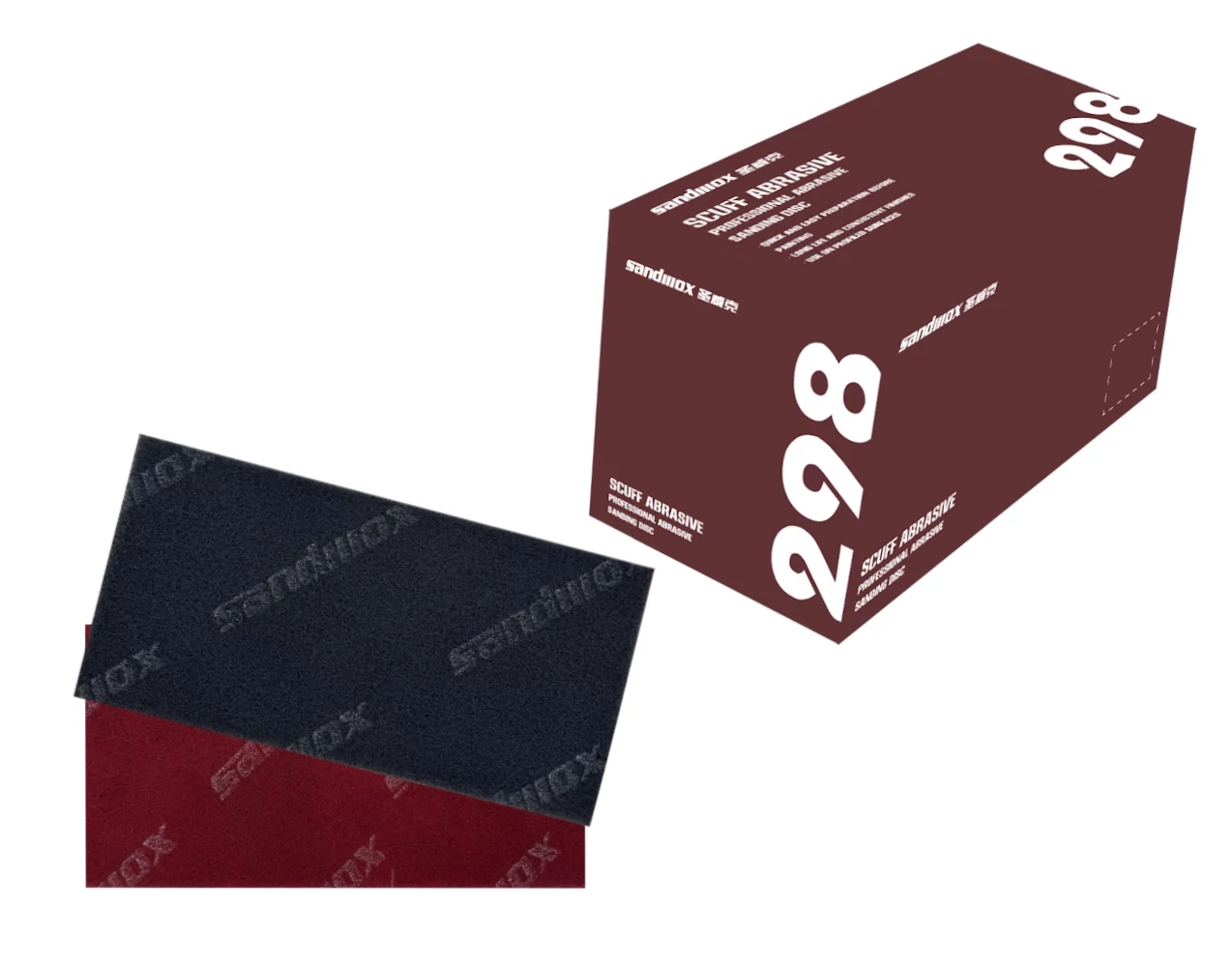 Sandwox Scotch-brite csiszoló lapka 115 x 230mm P360 Vörös