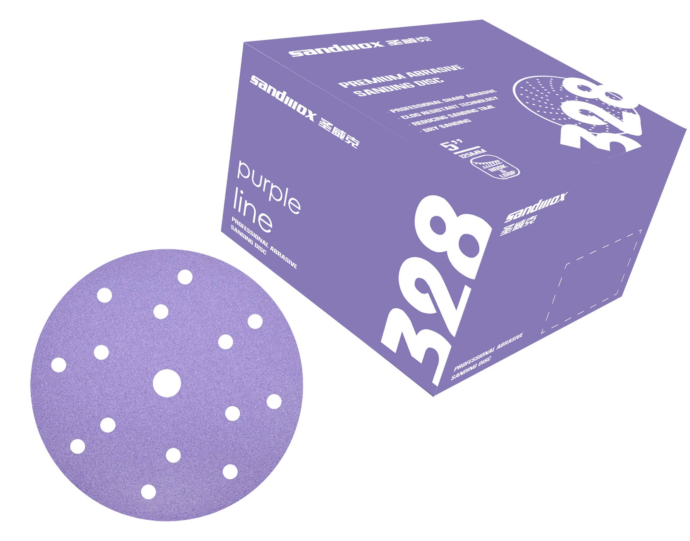 Sandwox 328 Purple Film Körpapír 150mm 15ly P220